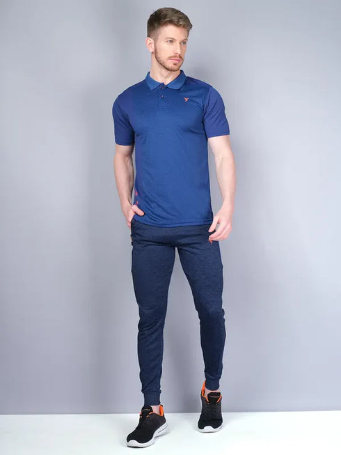 Men Melange Slim Fit Polo T-shirt with DOUBLE COOL