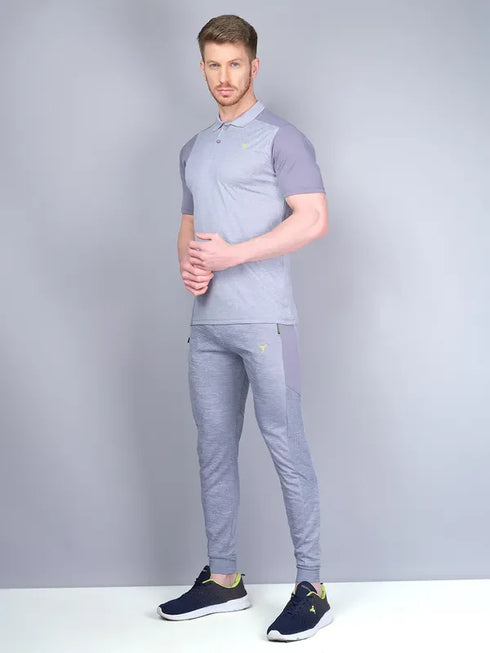 Men Melange Slim Fit Polo T-shirt with DOUBLE COOL