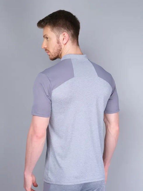 Men Melange Slim Fit Polo T-shirt with DOUBLE COOL