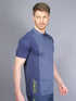 Men Melange Slim Fit Polo T-shirt with DOUBLE COOL