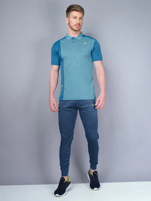 Men Melange Slim Fit Polo T-shirt with DOUBLE COOL