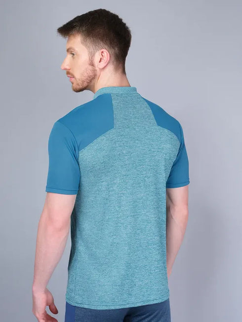 Men Melange Slim Fit Polo T-shirt with DOUBLE COOL