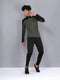 Men Colorblock Slim Fit Mock Neck T-shirt with TECHNO COOL