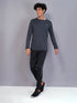 Men Solid Slim Fit Crew Neck T-shirt with TECHNO COOL