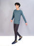 Men Solid Slim Fit Crew Neck T-shirt with TECHNO COOL