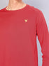 Men Solid Slim Fit Crew Neck T-shirt with TECHNO COOL