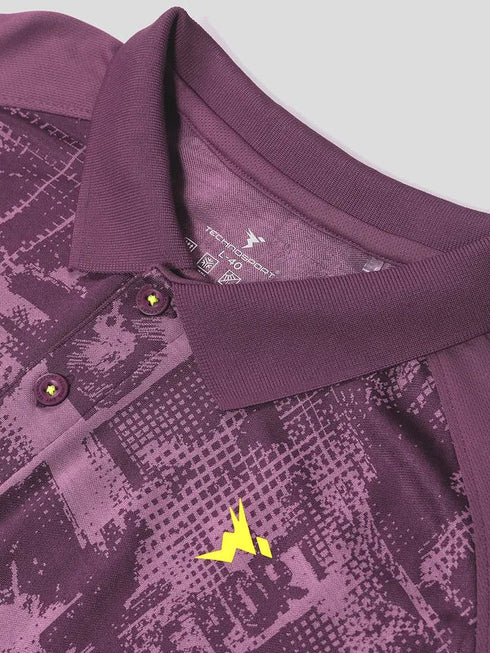 Men Printed Slim Fit Polo T-shirt with DOUBLE COOL