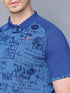 Men Printed Slim Fit Polo T-shirt with DOUBLE COOL