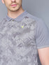 Men Printed Slim Fit Polo T-shirt with DOUBLE COOL