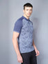 Men Printed Slim Fit Polo T-shirt with DOUBLE COOL