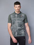 Men Printed Slim Fit Polo T-shirt with DOUBLE COOL