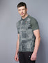 Men Printed Slim Fit Polo T-shirt with DOUBLE COOL