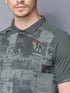 Men Printed Slim Fit Polo T-shirt with DOUBLE COOL