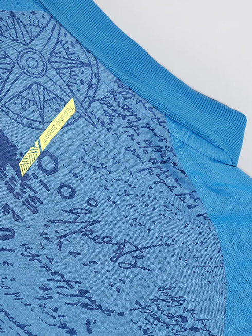 Men Printed Slim Fit Polo T-shirt with DOUBLE COOL