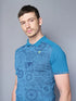 Men Printed Slim Fit Polo T-shirt with DOUBLE COOL