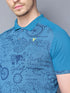 Men Printed Slim Fit Polo T-shirt with DOUBLE COOL