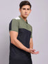 Men Colorblock Slim Fit Polo T-shirt with MATPIQ