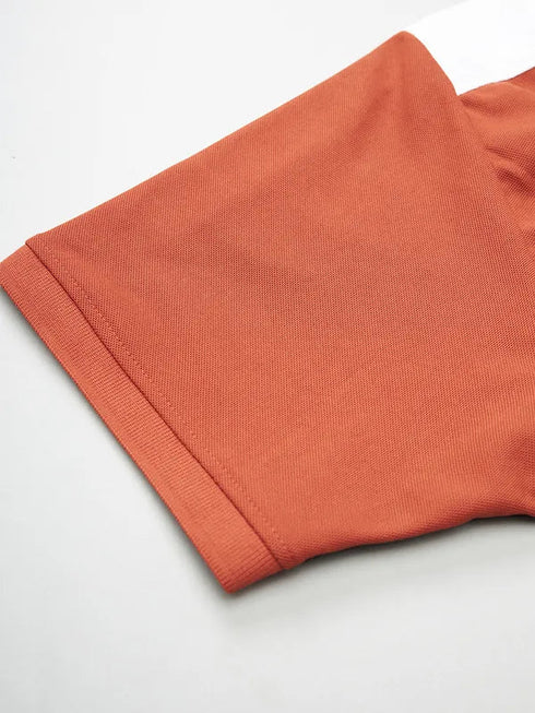 Men Colorblock Slim Fit Polo T-shirt with MATPIQ