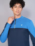 Men Colorblock Slim Fit Mock Neck T-shirt with TECHNO COOL