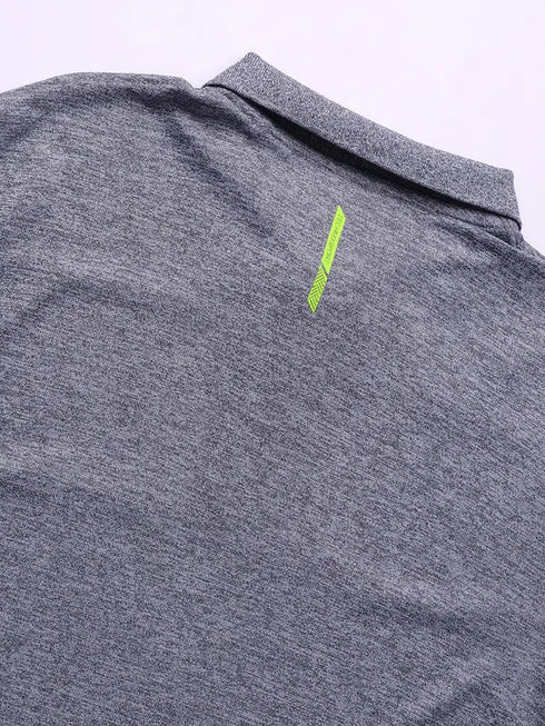 Men Melange Slim Fit Polo T-shirt with DOUBLE COOL