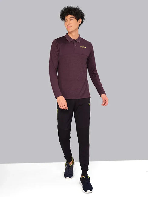 Men Melange Slim Fit Polo T-shirt with DOUBLE COOL