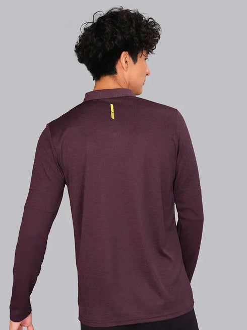 Men Melange Slim Fit Polo T-shirt with DOUBLE COOL