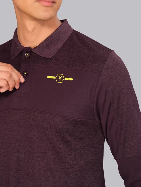Men Melange Slim Fit Polo T-shirt with DOUBLE COOL