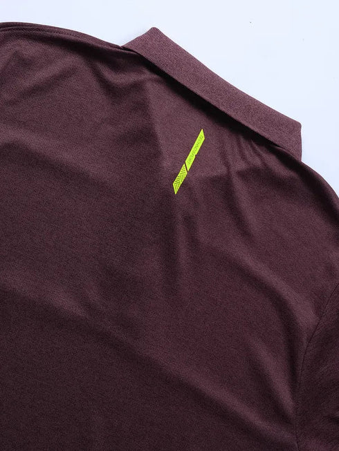 Men Melange Slim Fit Polo T-shirt with DOUBLE COOL
