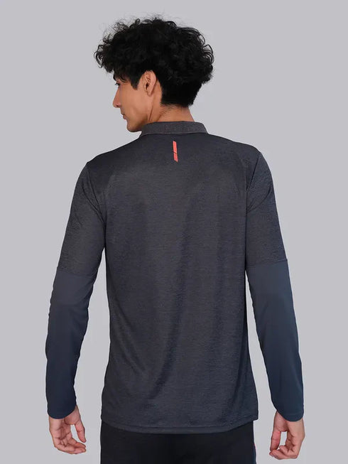 Men Melange Slim Fit Polo T-shirt with DOUBLE COOL