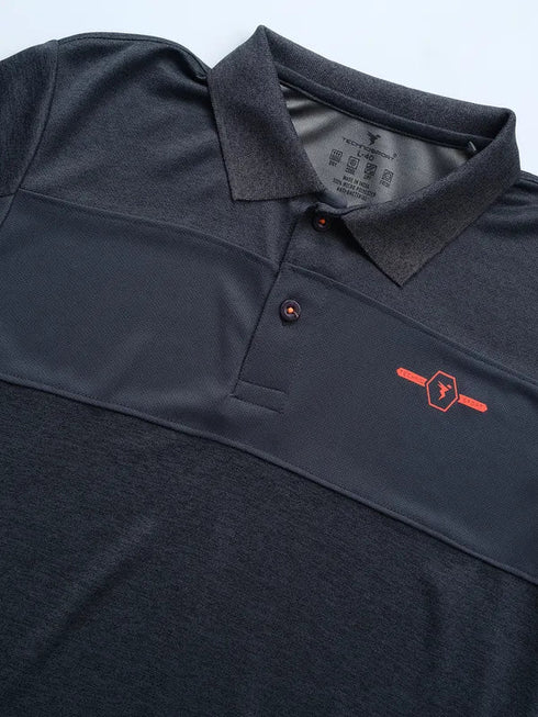 Men Melange Slim Fit Polo T-shirt with DOUBLE COOL