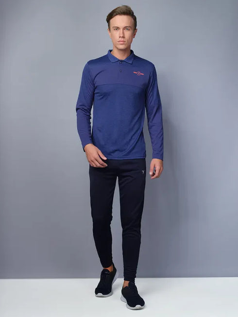 Men Melange Slim Fit Polo T-shirt with DOUBLE COOL