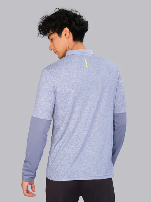Men Melange Slim Fit Polo T-shirt with DOUBLE COOL