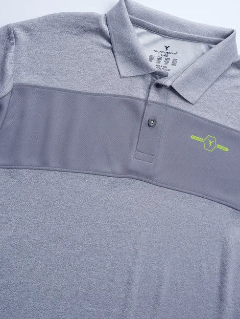 Men Melange Slim Fit Polo T-shirt with DOUBLE COOL
