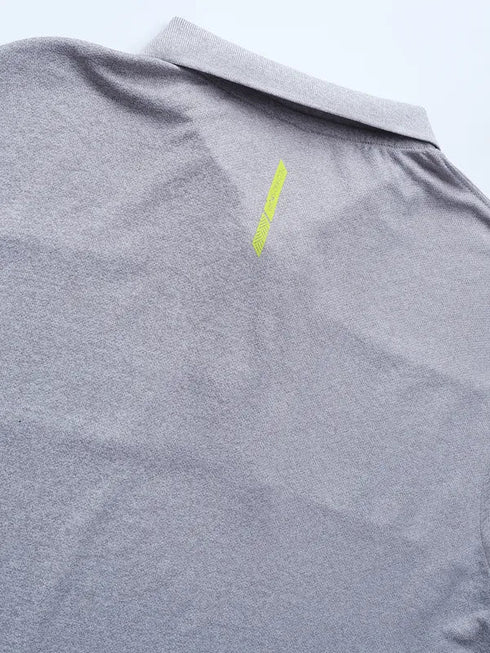 Men Melange Slim Fit Polo T-shirt with DOUBLE COOL