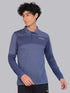 Men Melange Slim Fit Polo T-shirt with DOUBLE COOL