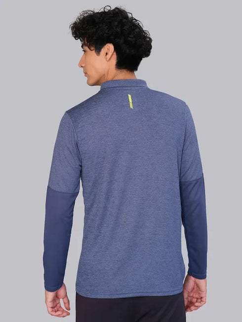 Men Melange Slim Fit Polo T-shirt with DOUBLE COOL