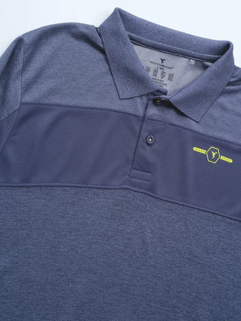 Men Melange Slim Fit Polo T-shirt with DOUBLE COOL