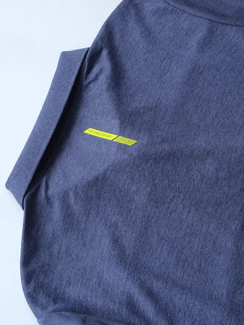 Men Melange Slim Fit Polo T-shirt with DOUBLE COOL