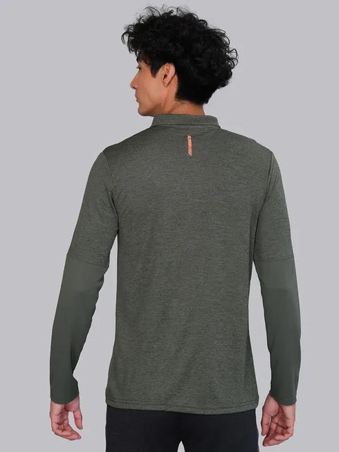 Men Melange Slim Fit Polo T-shirt with DOUBLE COOL