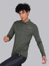 Men Melange Slim Fit Polo T-shirt with DOUBLE COOL