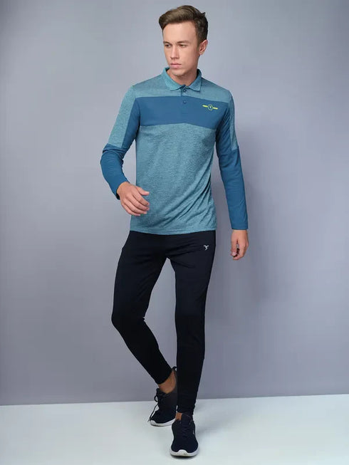 Men Melange Slim Fit Polo T-shirt with DOUBLE COOL