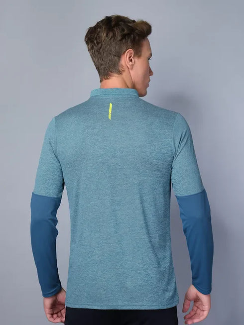 Men Melange Slim Fit Polo T-shirt with DOUBLE COOL