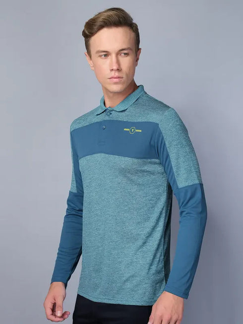Men Melange Slim Fit Polo T-shirt with DOUBLE COOL
