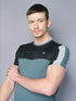 Men Colorblock Slim Fit Crew Neck T-shirt with TECHNO COOL