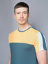 Men Colorblock Slim Fit Crew Neck T-shirt with TECHNO COOL