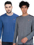 Men Melange Slim Fit Crew Neck T-shirt with DOUBLE COOL (Pack of 2)