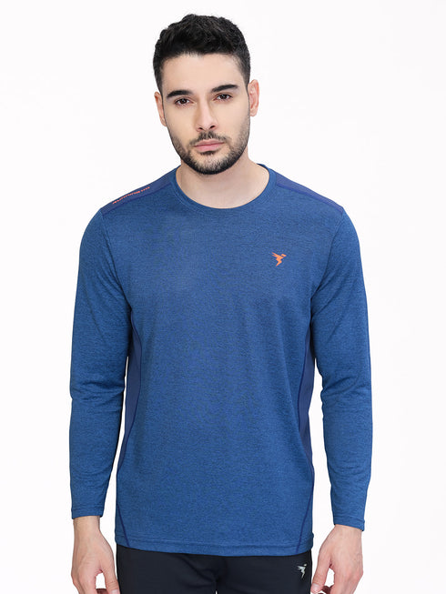 Men Melange Slim Fit Crew Neck T-shirt with DOUBLE COOL (Pack of 2)