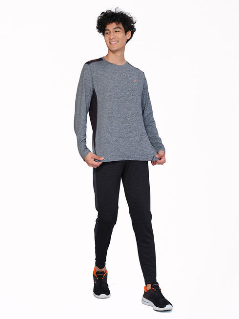 Men Melange Slim Fit Crew Neck T-shirt with DOUBLE COOL (Pack of 2)