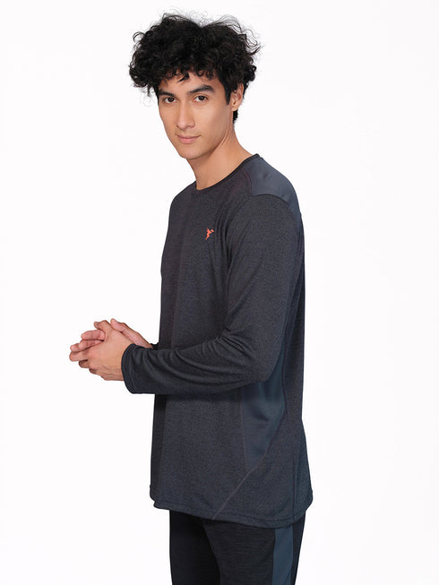 Men Melange Slim Fit Crew Neck T-shirt with DOUBLE COOL (Pack of 2)
