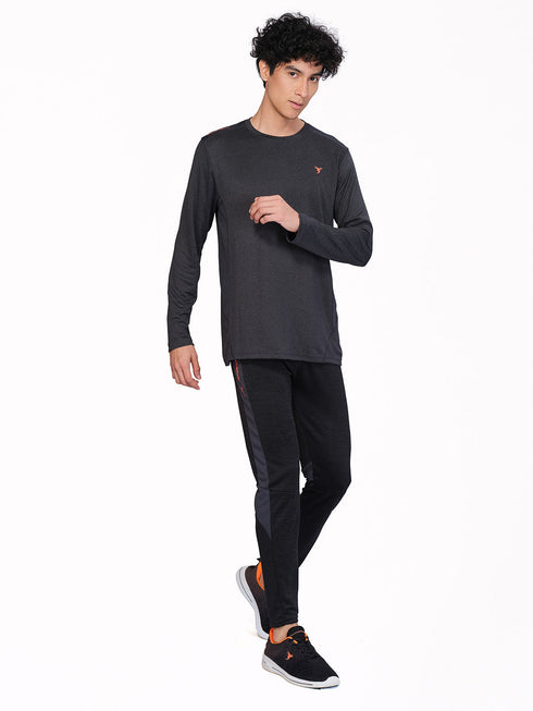 Men Melange Slim Fit Crew Neck T-shirt with DOUBLE COOL (Pack of 2)